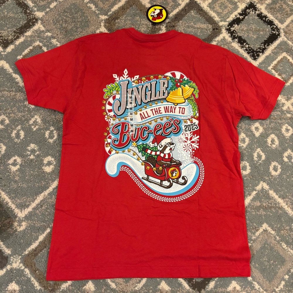 NWT Buc-ee’s 2025 Christmas Holiday T-Shirt and 20oz Stainless Steel Tumbler - Picture 4 of 5